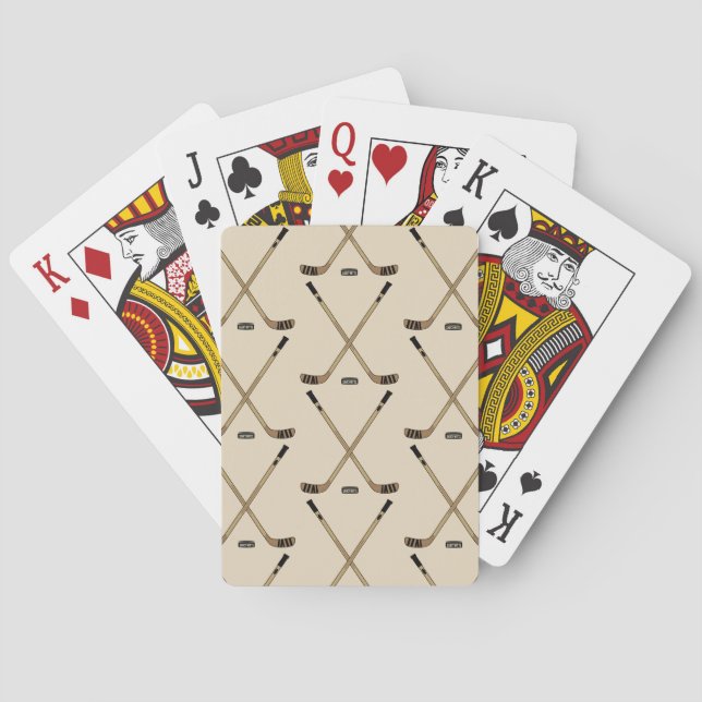 Korsad hockeypinnar och puck casinokort (Baksidan)