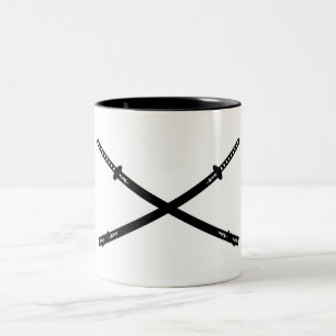 Korsad Katana svärdmugg Två-Tonad Mugg