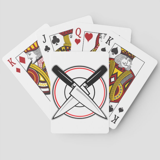 Korsad Knivar på plåt Casinokort (Baksidan)