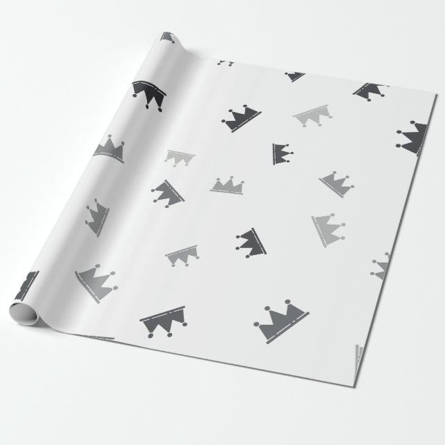 Korsad Krona | Luxurit Bröllop Presentpapper (Utrullad)