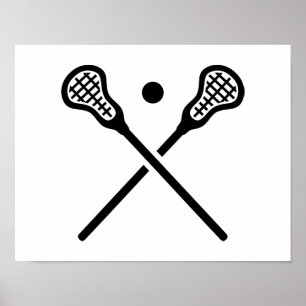 Korsad lacrossepinneboll poster