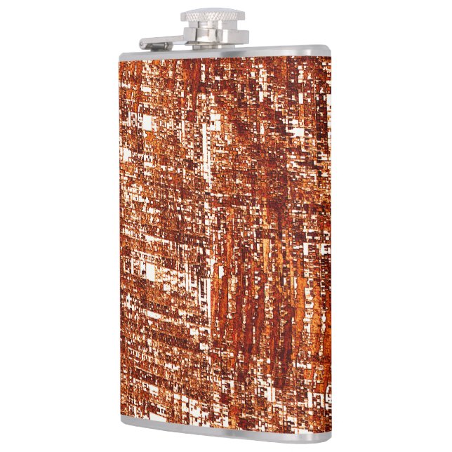 Korsad linjer och rost kvadratisk nos fickplunta (Vänster)