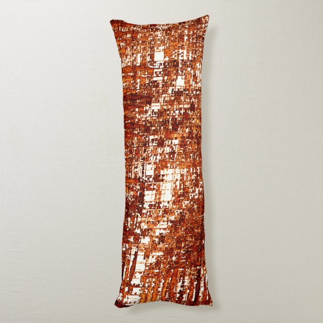 Korsad linjer och rost kvadratisk nos kroppskudde (Baksidan (Vertikal))