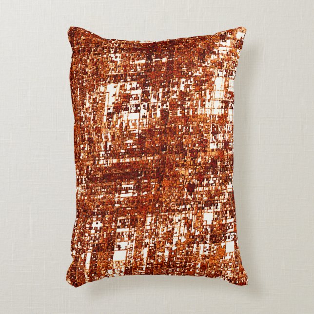 Korsad linjer och rost kvadratisk nos prydnadskudde (Framsidan(Vertikal))