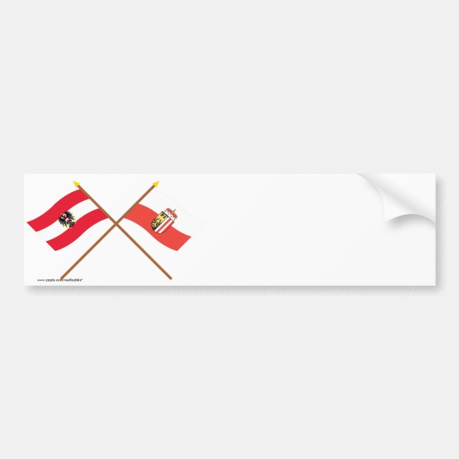 Korsad Österrike och Oberösterreich flaggor Bildekal (Framsidan)