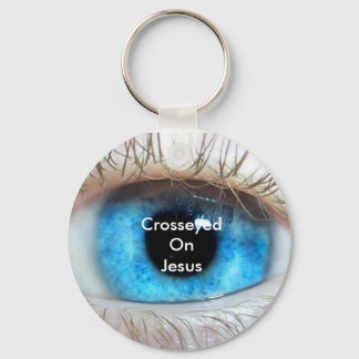 Korsad på Jesus (blå) Nyckelring