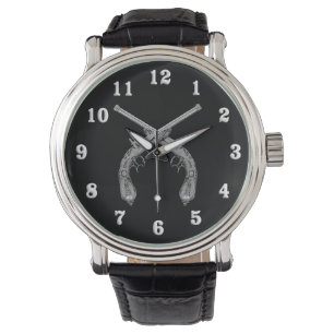 Korsad pistolsvart armbandsur