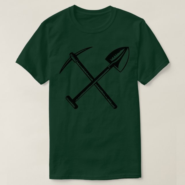 Korsad spade eller Shovel och gruvdrift Plocka Ax  T Shirt (Design framsida)