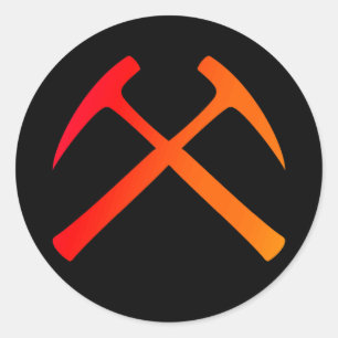 Korsad Sten-hammers-fästare Runt Klistermärke