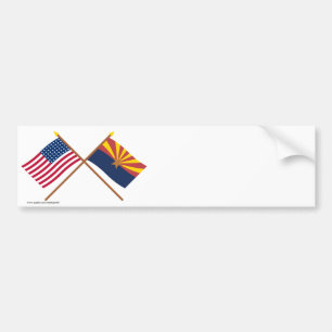 Korsad stjärna för US 48 och Arizona statsflaggo Bildekal