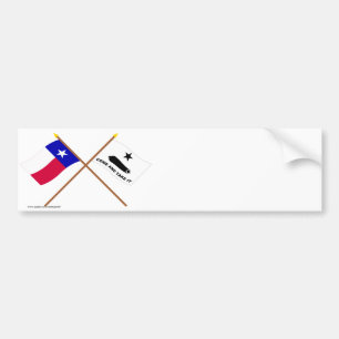 Korsad Texas och Gonzales flaggor Bildekal