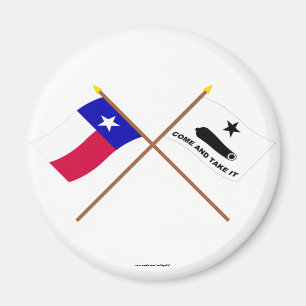 Korsad Texas och Gonzales flaggor Magnet