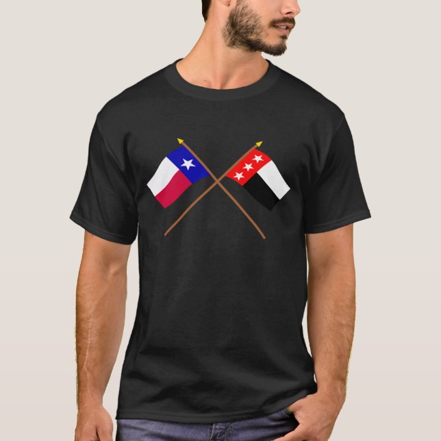 Korsad Texas och republik av den Rio Grande T Shirt (Framsida)
