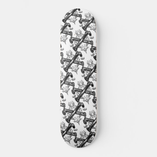 Korsade benfiligree skateboard bräda 20 cm (Framsida)