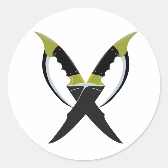 Korsade blad runt klistermärke (Framsida)