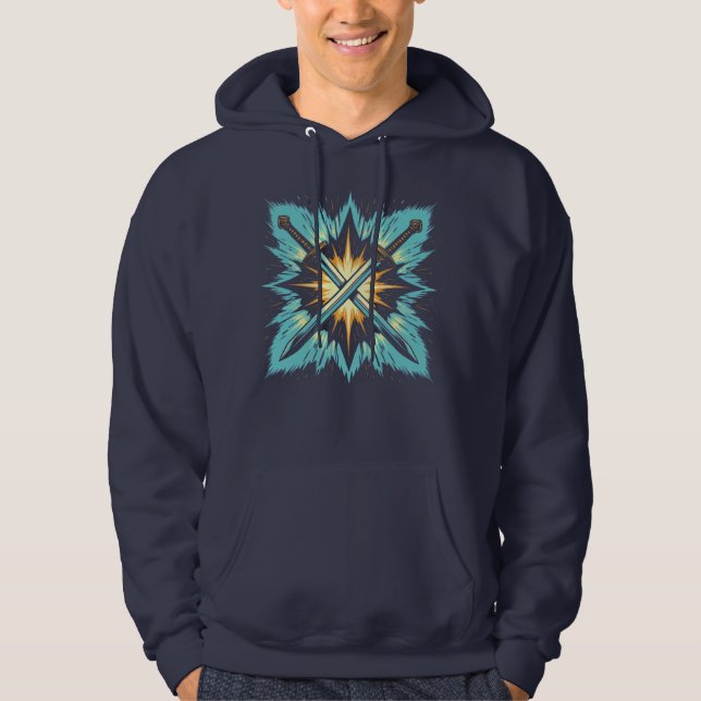Korsade Fantasy Pilar med Glödande Energi – Dynami Hoodie (Framsida)