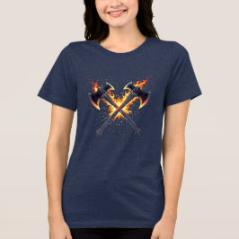 Korsade Fantasyyxor med Eldig Energi – Kraftfull T Shirt