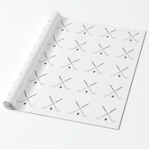Korsade golfklubbar presentpapper