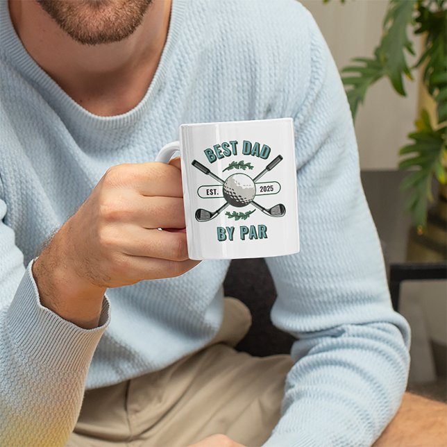 Korsade golfklubbor & golfboll Bästa pappa enligt  Kaffemugg (Skapare uppladdad)