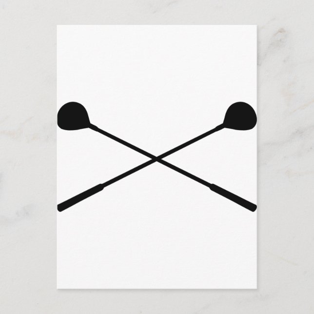 korsade golfklubbor vykort (Framsida)