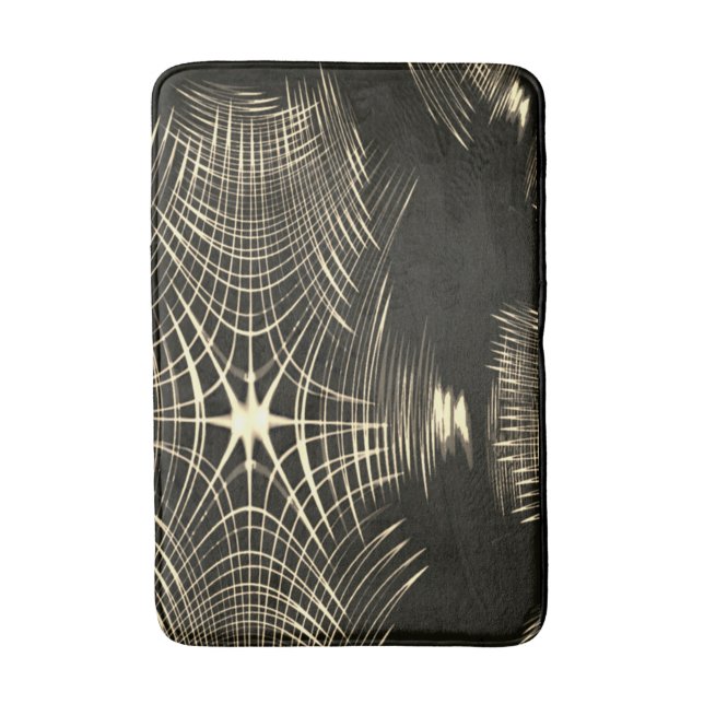 Korsade khaki linjer som upprepas i våg badrumsmatta (Framsidan (Vertikal))