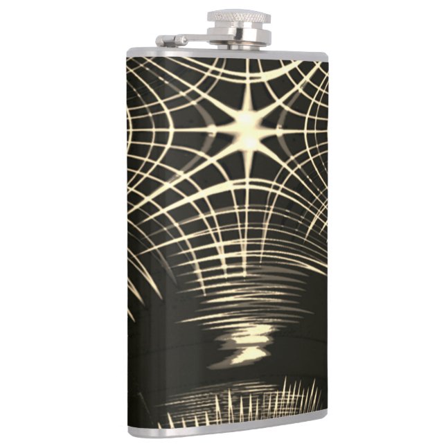 Korsade khaki linjer som upprepas i våg fickplunta (Höger)