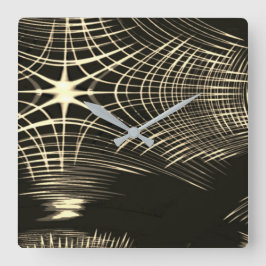 Korsade khaki linjer som upprepas i våg fyrkantig klocka