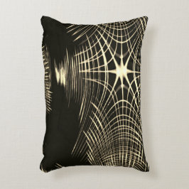 Korsade khaki linjer som upprepas i våg prydnadskudde