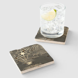 Korsade khaki linjer som upprepas i våg stenunderlägg