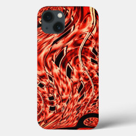 Korsade kvadrater speglade av rött till korall fär