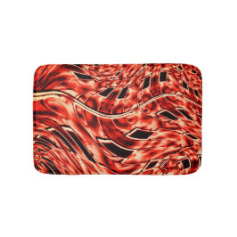 Korsade kvadrater speglade i korallbildbad badrumsmatta