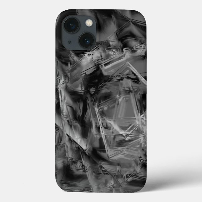 Korsade kvadrater, svarta och grått "borststroks" (Baksida)