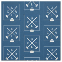 Korsade kvaster som krullar tyg - blått och vit