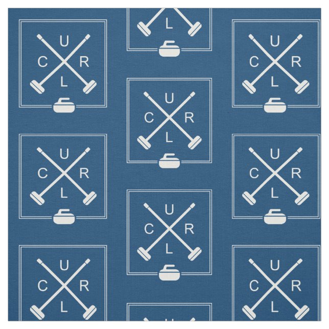 Korsade kvaster som krullar tyg - blått och vit (Provkarta)