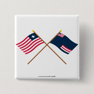 Korsade Liberia och storslagen Bassa länflaggor Knapp