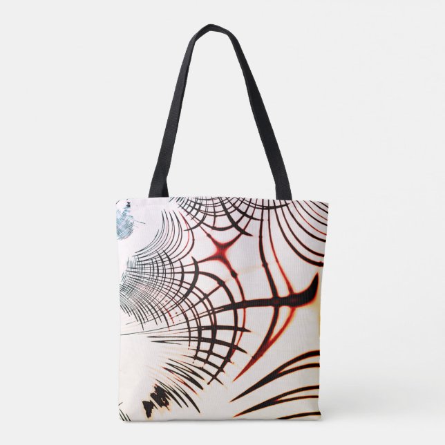 Korsade linjer i varierande färger på ljus bakgrun tygkasse (Baksida)