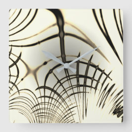 Korsade nöt-bruna kurvspår, ljusbakgrund fyrkantig klocka