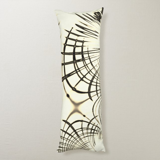 Korsade nöt-bruna kurvspår, ljusbakgrund kroppskudde (Baksidan (Vertikal))