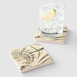 Korsade nöt-bruna kurvspår, ljusbakgrund stenunderlägg