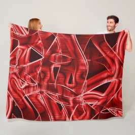 Korsade och överlappande rödakryliska band fleecefilt