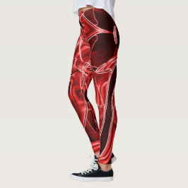 Korsade och överlappande rödakryliska band leggings