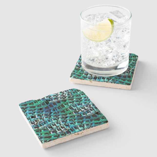 Korsade och vågigt säcknät, cyansk grönt stenunderlägg (Sidan)