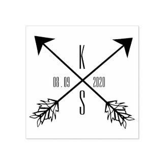 Korsade pilar Monogram Bröllop Wood Art Stämpel