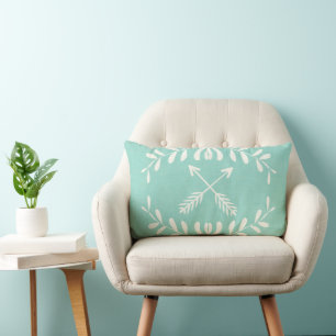 Korsade pilar Valfri Färg och Vit designfyllning Lumbarkudde