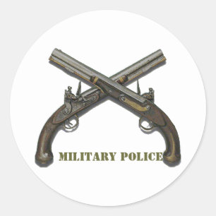 Korsade platta, klassiskt, rund etikett