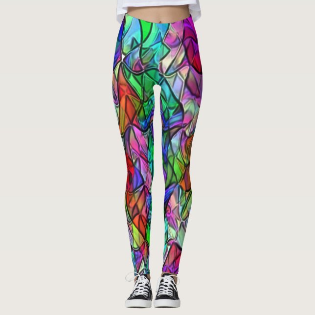 Korsade rep gömt av viss vakuumväv av färgad leggings (Framsida)