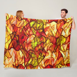 Korsade rep gömt under viss röd garnering fleecefilt