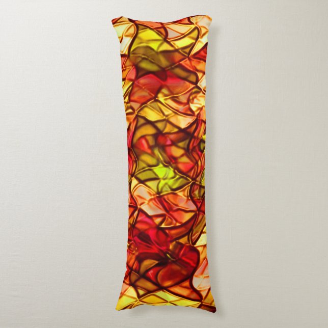 Korsade rep gömt under viss röd garnering kroppskudde (Framsidan Vertikal)