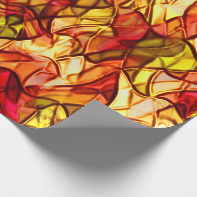 Korsade rep gömt under viss röd garnering presentpapper (Hörn)