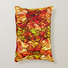 Korsade rep gömt under viss röd garnering prydnadskudde